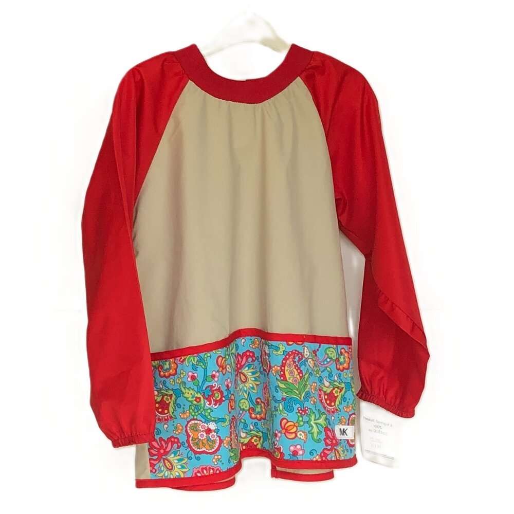 NWT Kid Long Sleeve Craft Smock Apron w/3 Pockets Made in Quebec by Creation MK